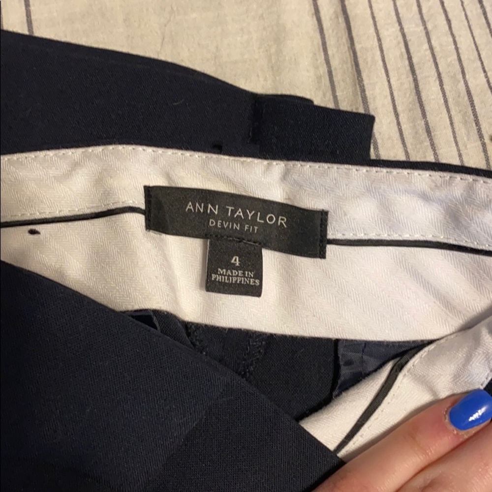 Ann Taylor devin fit boot leg navy dress pants
